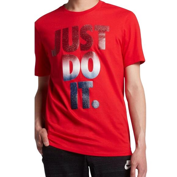 Nike Just Do It USA T-Shirt Red Men’s XL Athletic Fit 916986-657 - Picture 1 of 6